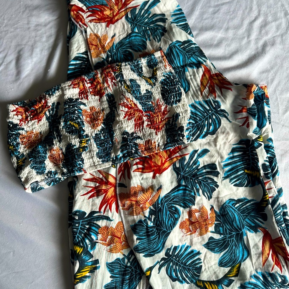 Tropical Print Dress pants outfit